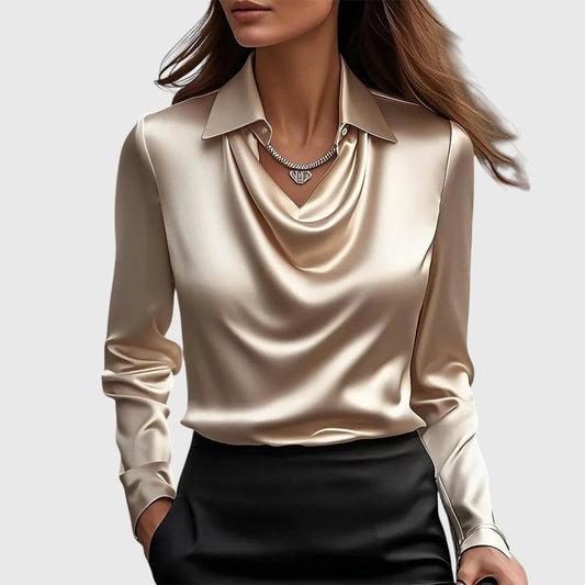 Isabel™ | Satijnen Blouse met V-hals