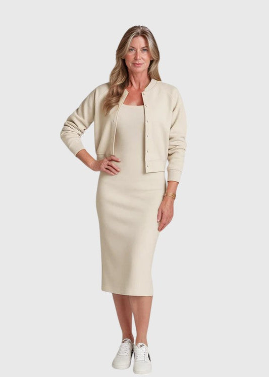 Isabel™ | Midi Jurk en Bomberjack Set