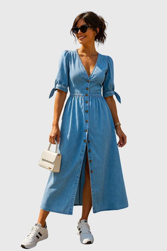 Isabel™ | Denimjurk Glanzend