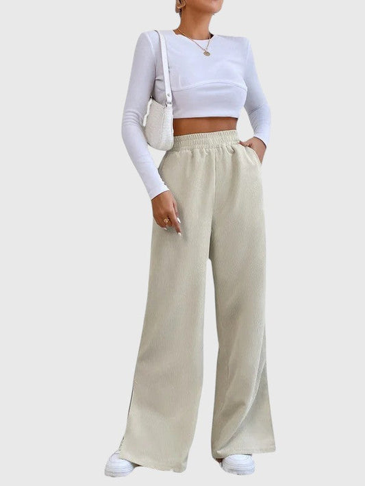 Isabel™ | Wijde Corduroy Broek
