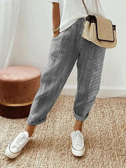Lore™ | Gestreepte comfort broek