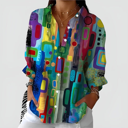 Isabel™ | Geometric Pattern Blouse